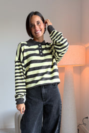 Linsey polo pull bruin / geel