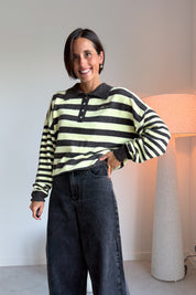 Linsey polo pull bruin / geel