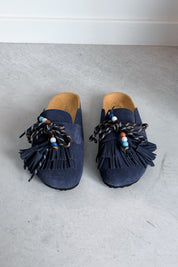 Sakai suede clog navy