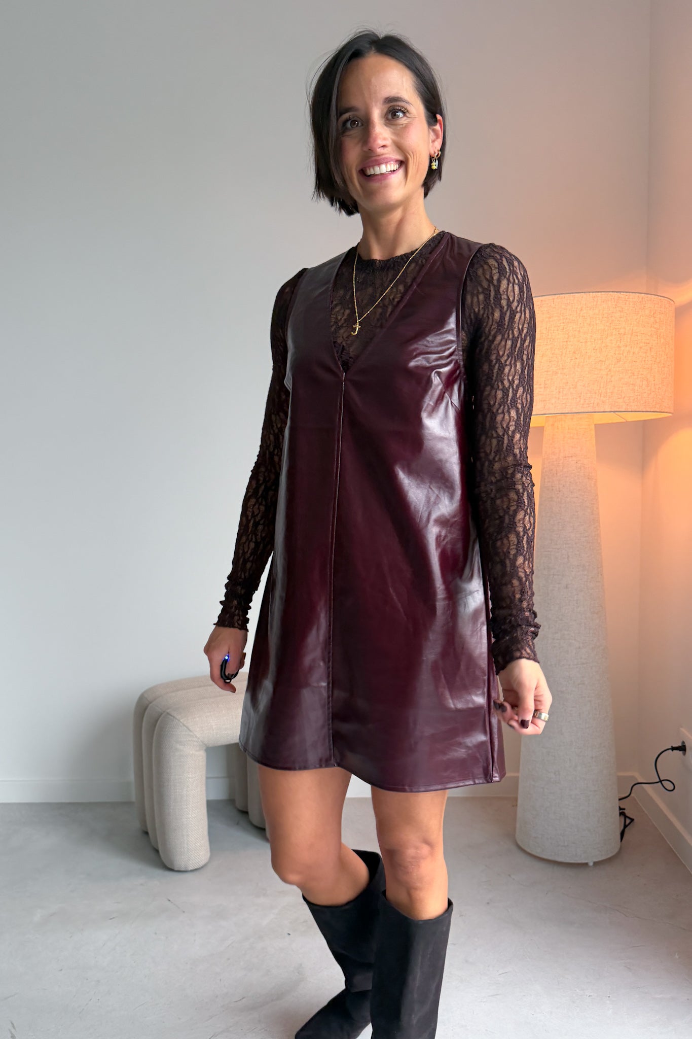 Xristina jurk oxblood